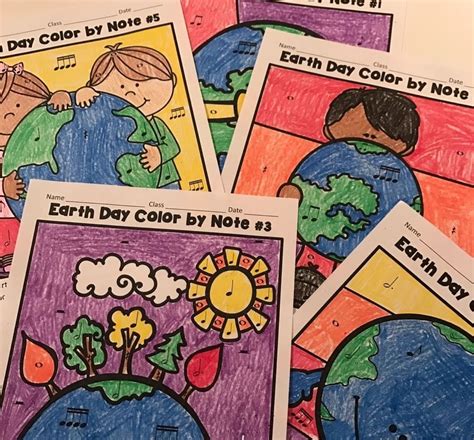Earth Day Will Be Here Before You Know It These Color By Note Sheets