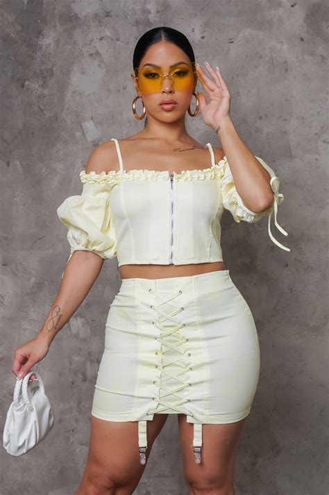 Summer Lovin Two Piece Skirt Set Yellow Magnolia Fashion Wholesale
