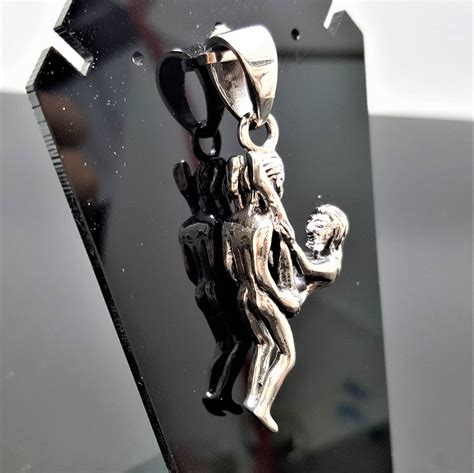 Sterling Silver 925 Erotic Pendant Kama Sutra Pose Sex Love Man Woman Sexy Jewelry Sex Toy
