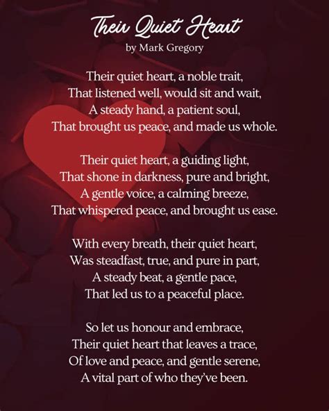 Their Quiet Heart Funeral Poem About Calmness Mark Your Occasion