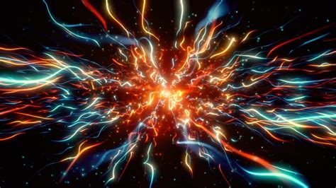 Multicolored Energy In Space Stock Motion Graphics Motion Array