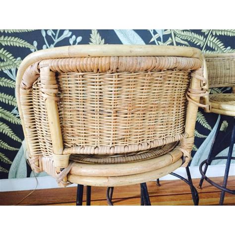 The stool is available with 25 or 30 seat heights to. Mid-Century Rattan & Wrought Iron Counter Height Bar ...
