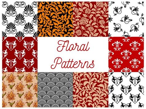 Premium Vector Floral Ornate Seamless Decoration Patterns