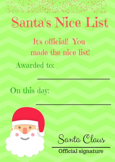 I used to use a very similar chart in my classroom (though i refrained from using the. Did You Make The Nice or Naughty List: 5 Free Printables ...
