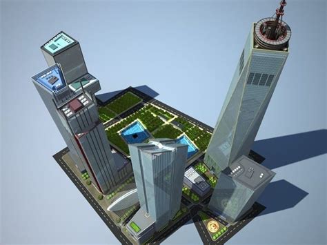 New World Trade Center Complex 3d Model Max Obj 3ds Fbx C4d Lwo