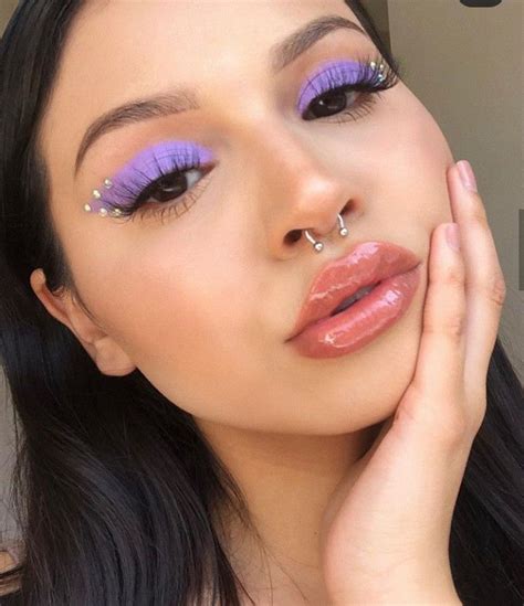 Pin By Tiffany 🫂 On Makeup Rhinestone Makeup Purple Makeup Eye Makeup