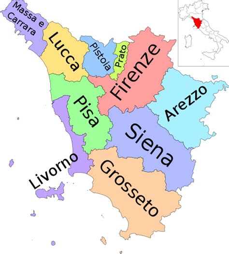 Tuscany Map Tuscany Italy Lucca Grosseto Regions Of Italy Livorno