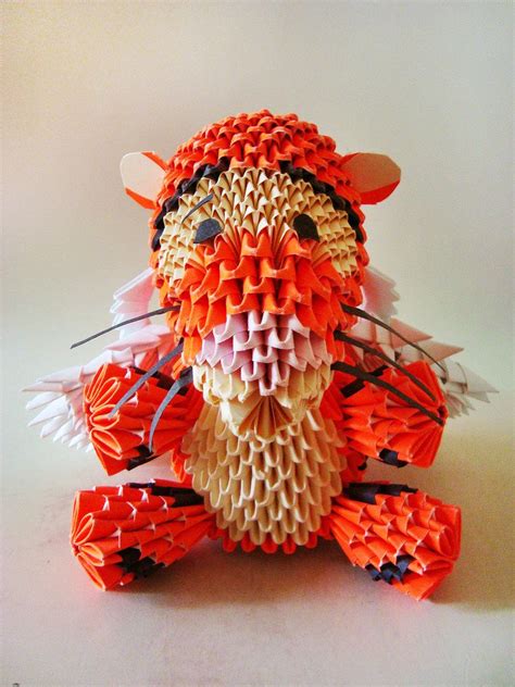 3d Origami 3d Origami Winged Tigger By Weezaround On Deviantart