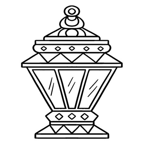 Premium Vector Ramadan Lantern Isolated Coloring Page For Kids