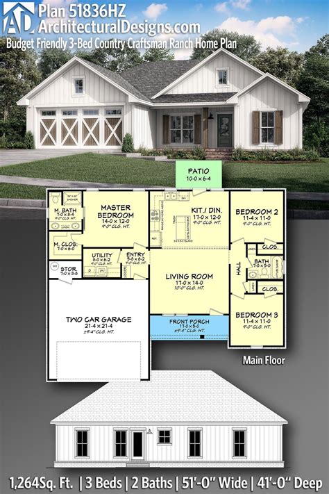 Craftsman Ranch, Country Craftsman, Craftsman House Plans, Built In