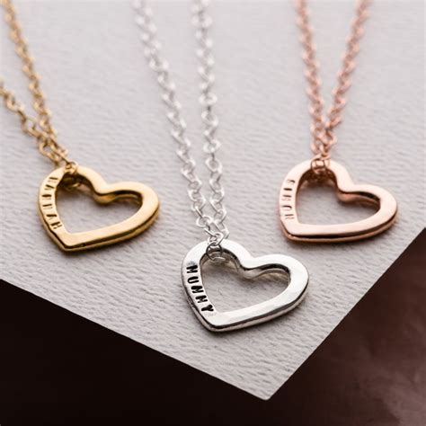 Personalised Medium Message Heart Necklace By Posh Totty Designs