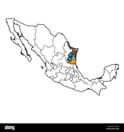 Emblema Del Estado De Tamaulipas En El Mapa Con Las Divisiones