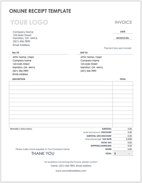 Receipt Template Word Microsoft Free Word Template