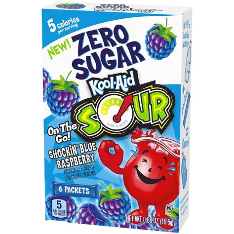 Buy Kool Aid Zero Sugar Sour Shockin Blue Raspberry Flavored Drink Mix