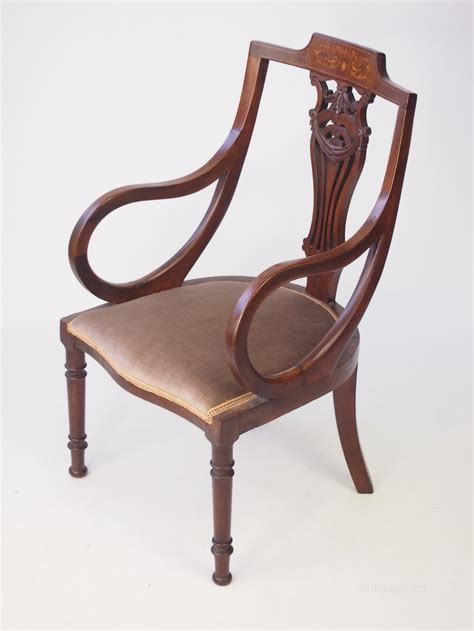 Traditional armchairs, made by master craftsmen. Small Edwardian Mahogany & Inlaid Armchair - Antiques Atlas