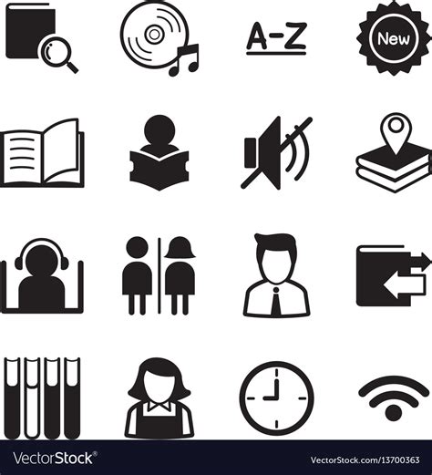 Library Icons Symbol Royalty Free Vector Image