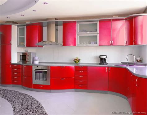 Pictures Of Kitchens Modern Red Kitchen Cabinets Page 3