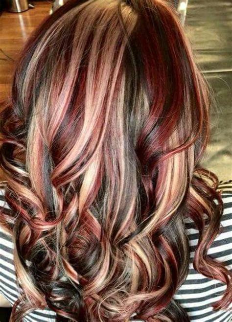 Black hair with red and blonde streaks. 82 Unique Hair Color Ideas For Winter and Spring Koees Blog