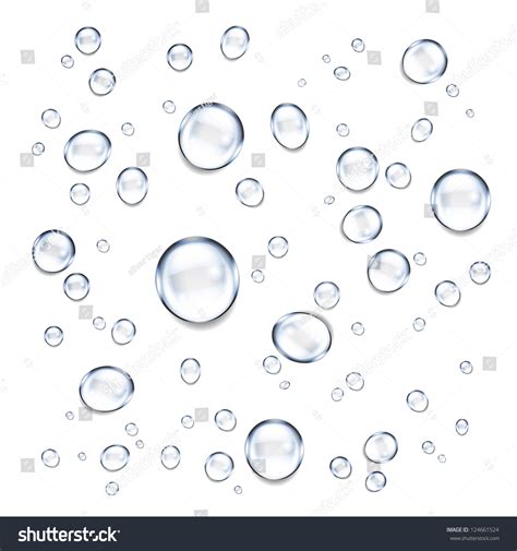 Water Drops Isolated On White Background  Version Stock Photo