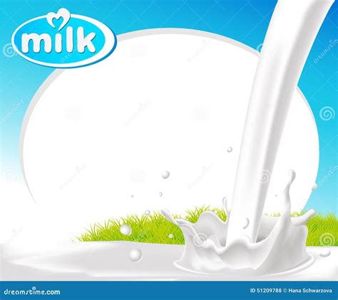 Vector Design Frame With Milk Splash Stock Vector Illustration Of