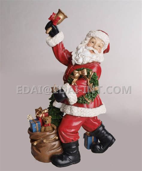 Polyresin Holding T Bell Bag Santa Claus Craft Christmas Decorations