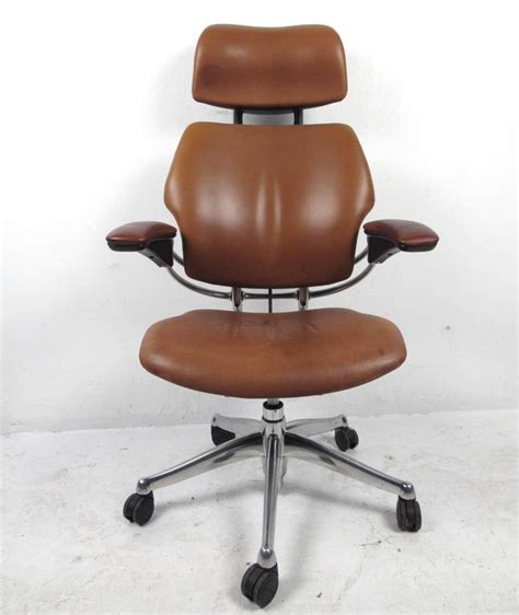 Midcentury Style Ergonomic Leather Swivel Desk Chair At 1stdibs