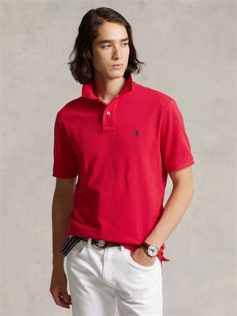 Polo Ralph Lauren Custom Slim Polo Shirt Red At John Lewis And Partners