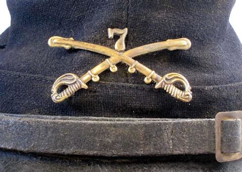 7th Cavalry Kepi Usa Civil War Genuine Crossed Swords And Buttons