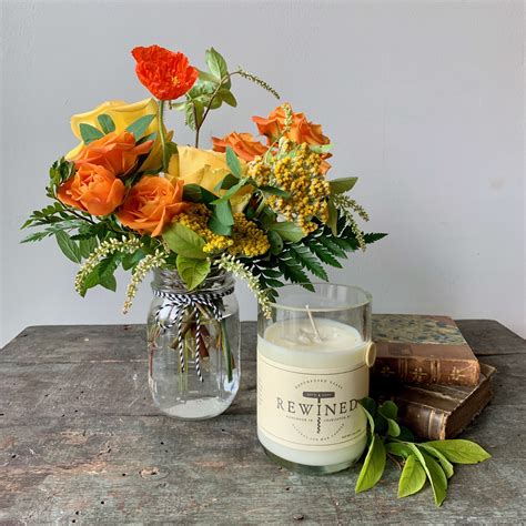 Jasmine blue flowers sherman oaks. Mason Jar with Rewined Candle in Berkeley Heights, NJ ...