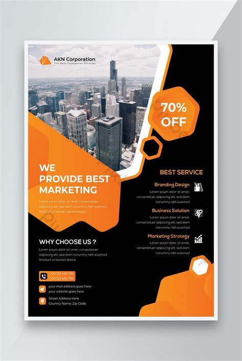 A4 Size Dark Orange Colored Corporate Flyer For Multipurpose Usages In