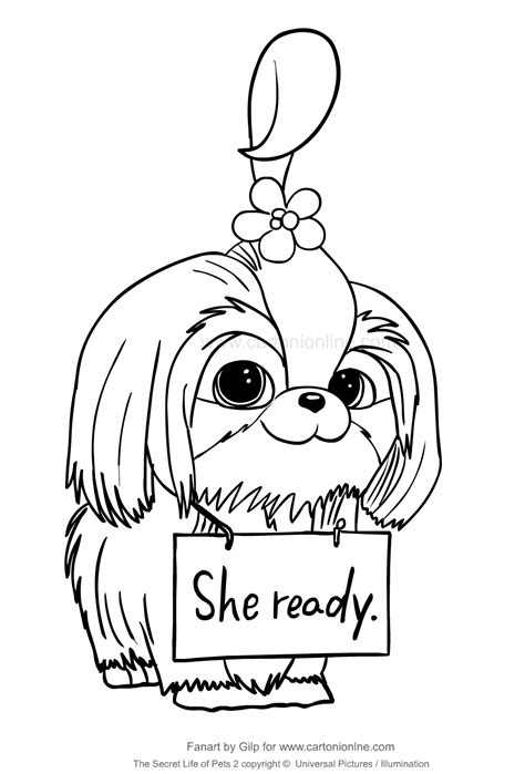 The secret life of pets coloring book; Dibujo de Daisy de Mascotas 2 para colorear