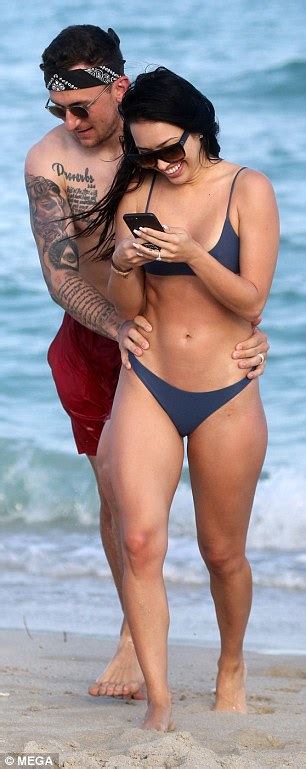 Johnny Manziel Hits Beach Again As Fiance Bre Tiesi Shows Off Body Daily Mail Online