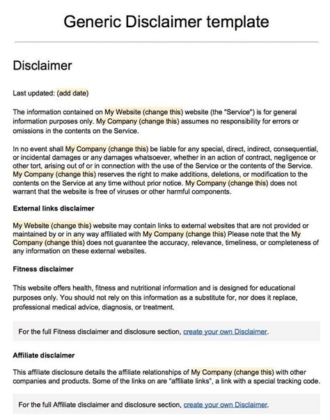 How To Write A Disclaimer Letter