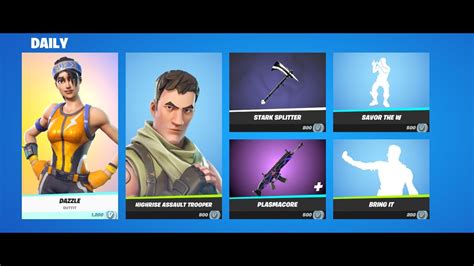 Fortnite Item Shop Dazzle Skin Is Back And Update Tomorrow May 01