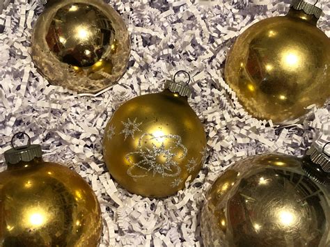 Set Di Ornamenti In Oro Di 6 Ornamenti Natalizi Glitter Silver Etsy