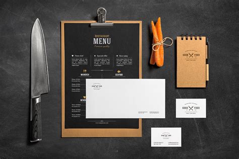 Download Free Food Branding Stationery Mockup PSD - Good Mockups