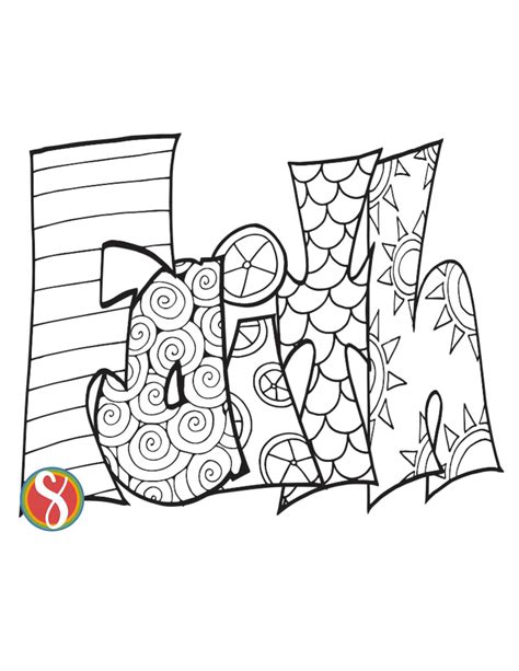 Free Faith Coloring Pages Stevie Doodles