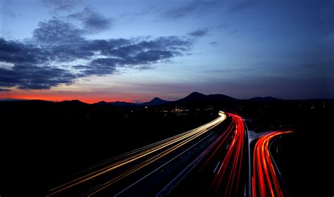 Timelapse Photograph Of Highway Hd Wallpaper Wallpaper Flare