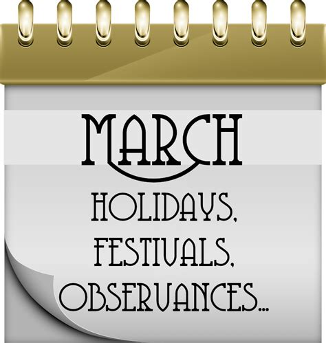March Holidays And Celebrations Web