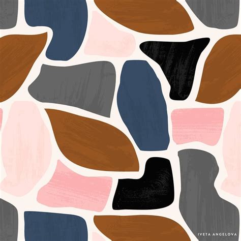 Organic Shapes And Subtle Textures Seamless Repeating Pattern By Iveta