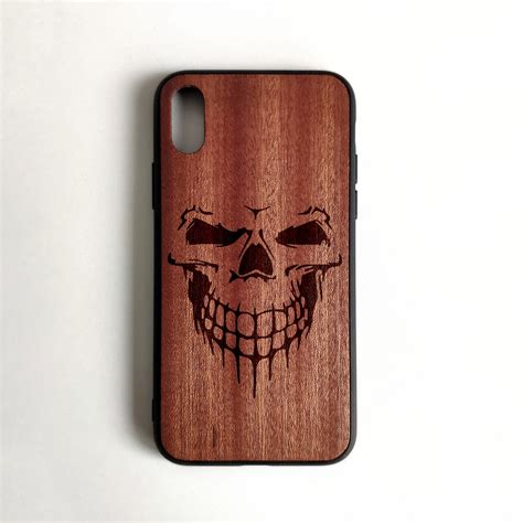 Skull Iphone 6 7 8 Plus Xs 11 Pro Max Creepy Wood Case Etsy