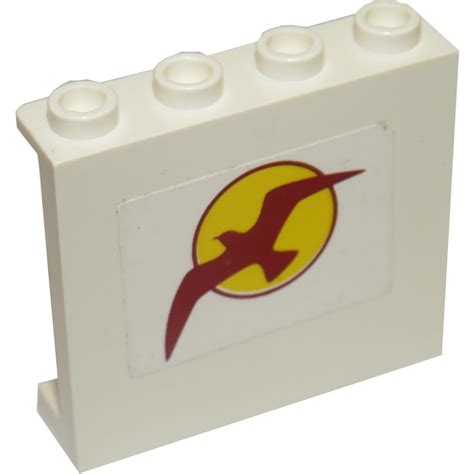 Lego Panel 1 X 4 X 3 With Bird And Sun Right Sticker With Side Supports