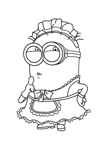 Phil As A Maid In Despicable Me Coloring Page Netart Minions Coloring