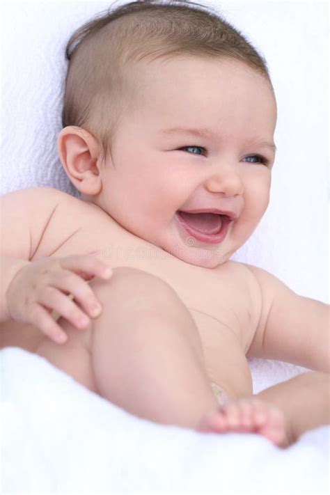 Baby Boy Laughing And Happy Stock Photo Image Of Blue Happy 10007824