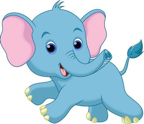 Cute Baby Elephant Cartoon Running Sticker • Pixers® • We Live To Change
