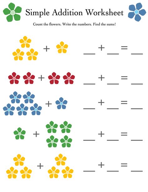 Free Printable Math Worksheets For Kindergarten Addition Pdf