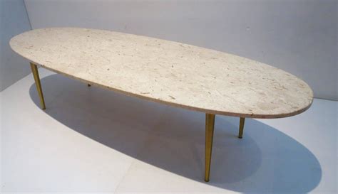 Mid century modern square coffee table: Mid-Century Modern Marble and Brass Large Oval Coffee ...