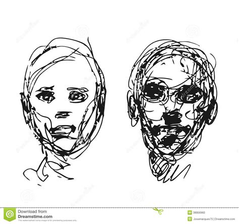 Learn the basics of pencil techniques, that will allow you to draw draw basic lines and shapes using pencil, shade their drawings and begin drawing from observation. Set Of Drawing Heads Stock Vector - Image: 38956960