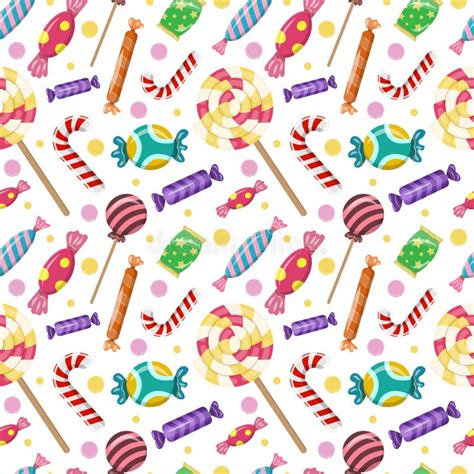 Colorful Lollipops And Candies On A Purple Background Template For