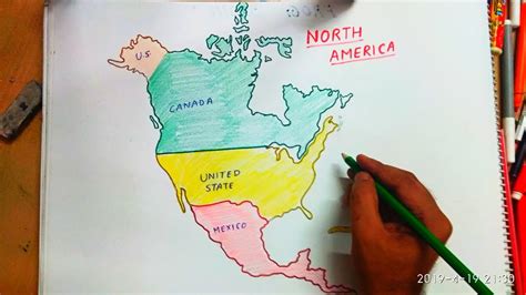 How To Draw North America Map Easily Step By Step Youtube